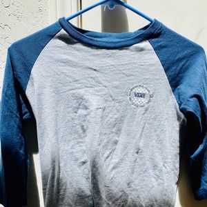 boys kids vans 3/4 sleeve size 8-10